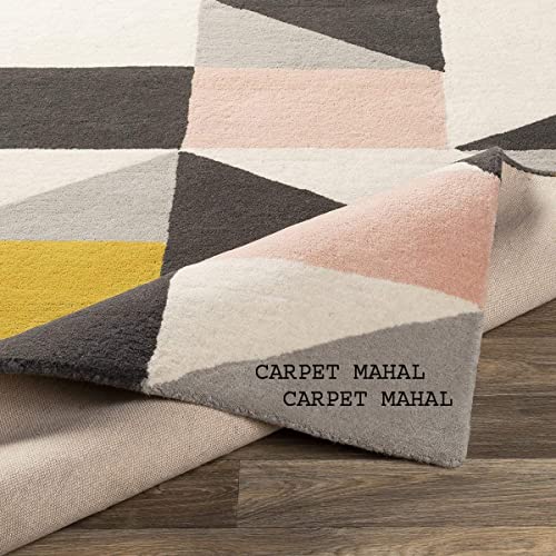 Image of Carpet Mahal Export Quality Handmade Tuffted Pure Woollen Carpet for Living Room Bedroom Size 6 x 6 feet Square (180X180 Cm) Color-Multi