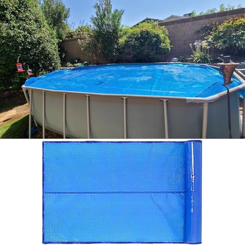 Cubierta de Seguridad para Piscina, Cubierta Solar Rectangular para Piscina - Manta térmica de Burbujas Azules para Piscinas enterradas y elevadas, 15,7 de Grosor, 183 x 549 cm (6 x 18 pies)