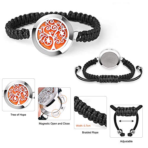 ttstar Essential Oil Diffuser Bracelet Set - Stainless Steel Aromatherapy Locket with Adjustable Band, Includes 12pcs Refill Pads Gift for Women and Girls - Image 4