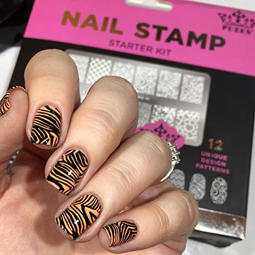 image for PUEEN Nail Art Stamping Starter Kit - Unique DIY Nailart Stamping Poli