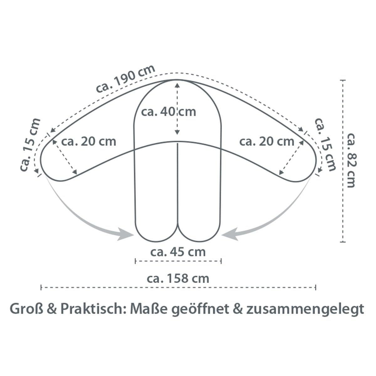 Theraline Stillkissen 190cm inkl. Bezug Terra Cotta Musselin Polyesterhohlfaser