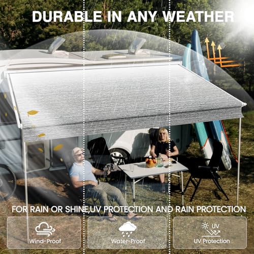 17FT RV Awning Fabric Replacement, 16'2" Fabric, 19.5oz, Ombré Gray by Glamful - Image 5