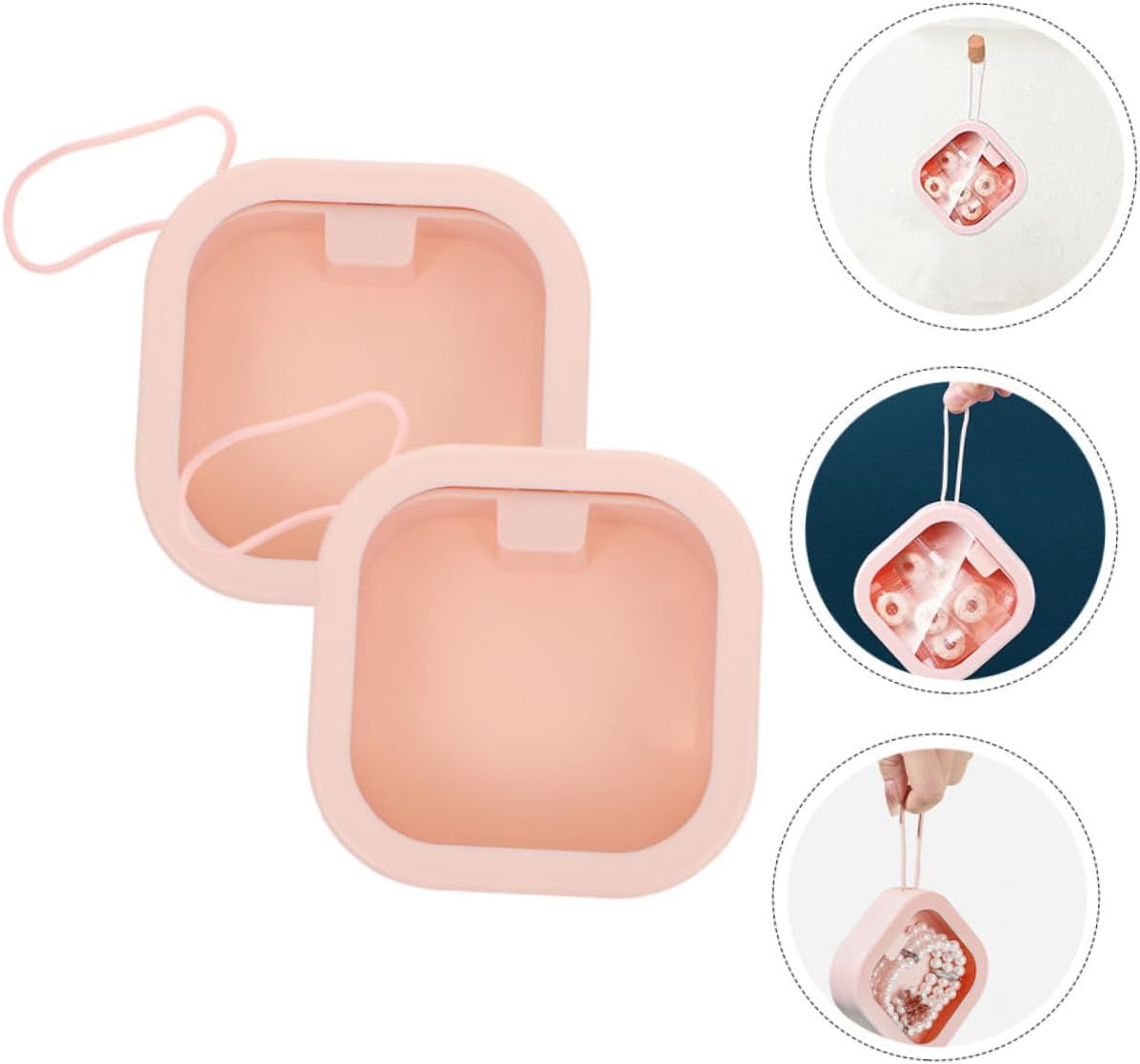 2pcs Portable Hair Tie Organizer Box Multi-function Storage Case for Hair Accessories and Design for Boys and Girls and Adults