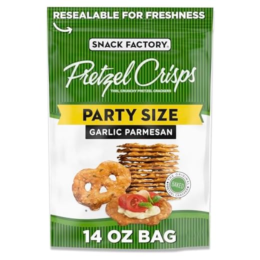 Snack Factory Garlic Parmesan Pretzel Crisps, 14 OZ Party Size Bag
