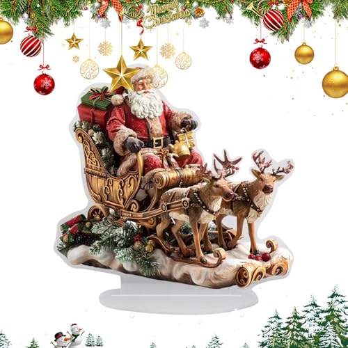 Knowlife Acryl | Flacher Weihnachtsschlitten Acryl Deko | Winterliche...