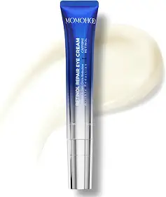 MOMOHOO Creme para os olhos com cafeína retinol – Creme antienvelhecimento para os olhos com colágeno solúvel para inchaço, rugas e bolsas sob os olhos, fórmula hidratante e calmante para mulheres