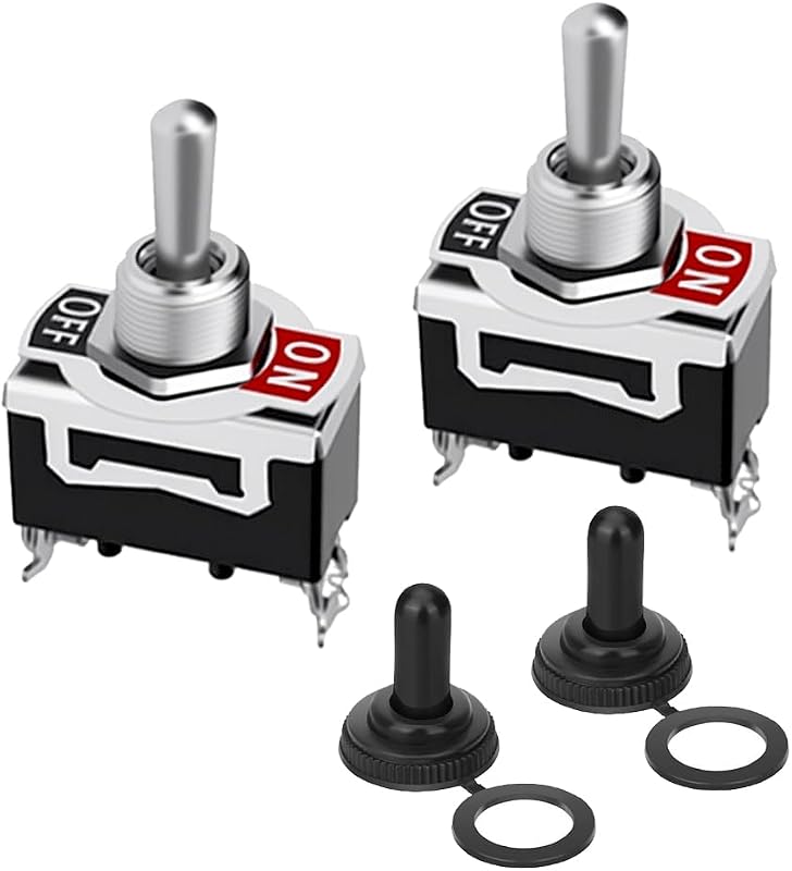 Chave seletora tipo toggle SSNNUU 12 V SPST liga/desliga à prova d’água – Kit com 2 unidades