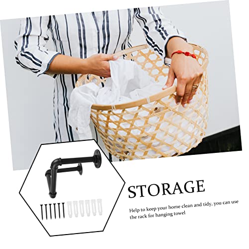 Porte-serviettes suspendu métal style industriel chic et stable Veemoon - 8