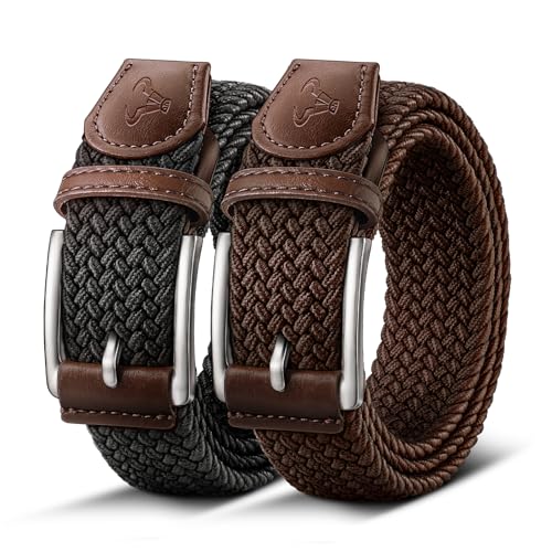 BULLIANT Men Golf Belt,Stretch Women Braided Belt for Men casual Sports Golf Snug Fit 1 3/8