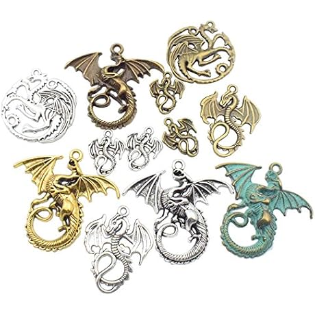 100g (20pcs) Dragon Charms Pendants Beads Charms Pendants for Crafting