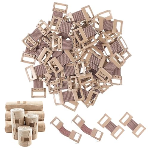 ZORTVUL 60 Pièces Clips Élastiques En Métal - Clips Élastiques En Métal, Elastique Bandage Wrap Stretch Métal Clips Remplacement Attache Fixation Pinces Crochets,Pour Différents Types De Banda