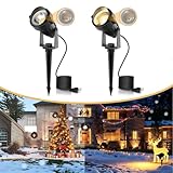 L LOHAS LED 5W Dusk to Dawn Outdoor Lighting, Auto On/Off 3000K Landscape Outdoor Spotlight, IP66 Waterproof Plug in Spot Lights for Yard, Garden, House, Pathway, Plant, UL Listed (2 Pack)