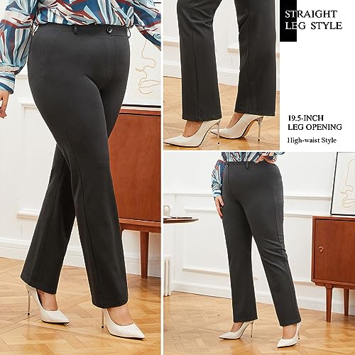Plus Size Women's Straight-Leg Dress Pants - Slacks for Business Casual,Work Clothes for Office3