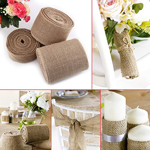 Jute Ribbon, Natural Burlap Fabric Ribbon 32.8ft Hessian Roll for Rustic Wedding Christmas Party Decoration Gift Wrapping Table Runner - Image 3