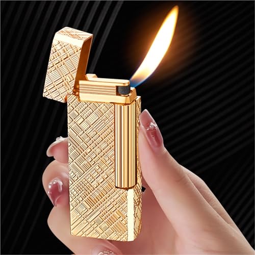 Encendedor de rueda lateral retro de metal recargable para camping y velas 3