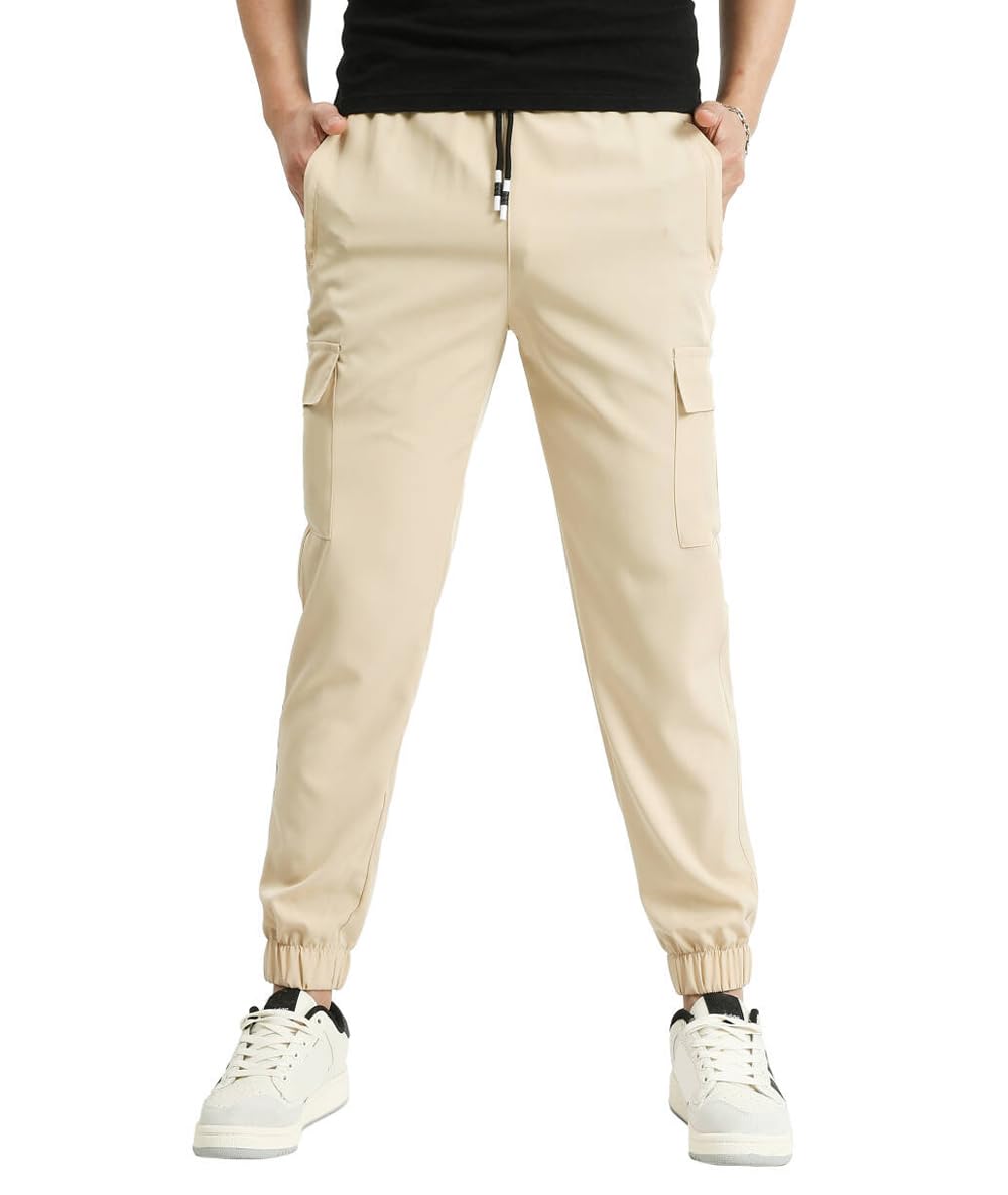 Boys Cargo Joggers Pants Outdoor Youth Quick Dry Hiking Pants Lightweight Athletic Pants with Zipper Pockets