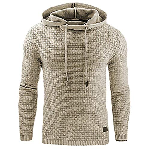 Banana Bucket Men's Drawstring Hooded Sweatshirt Gym Long Sleeve Plaid Jacquard Pullover Hoodies