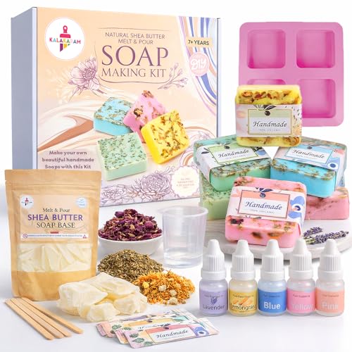 Image of Kalakaram DIY Shea Butter Soap Making Kit | STEM Project & Learning Science Kit | Educational Birthday Gift Kids, Boys & Girls Ages 8-10-12-14 | Creative Gift Idea for Young Scientists.