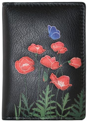 Porte-cartes en cuir noir Mala Leather Poppy pour voyage