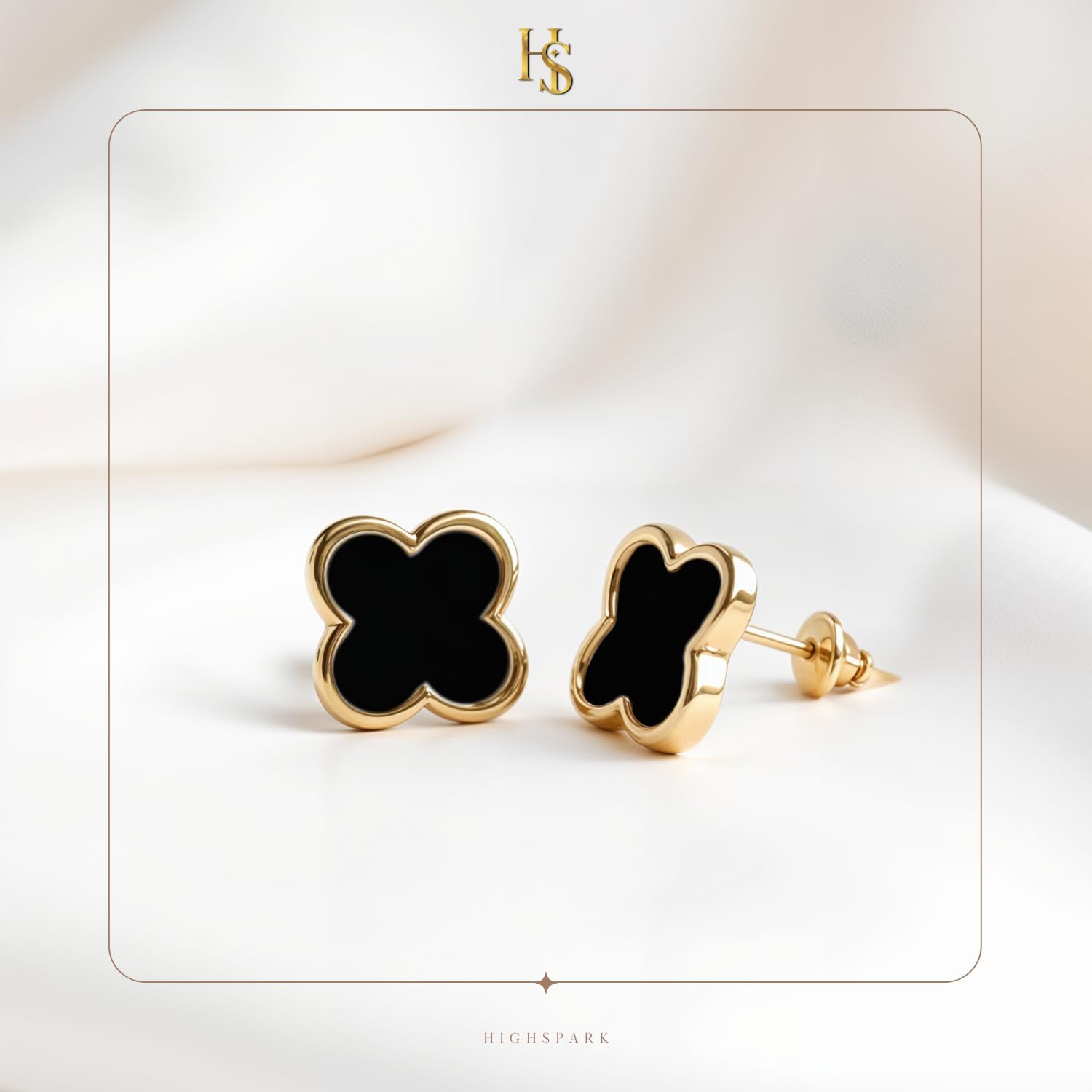 HighSpark Clover Earrings for Women | Four Leaf Stud Earrings for Women | Lovely Gift - Image 3