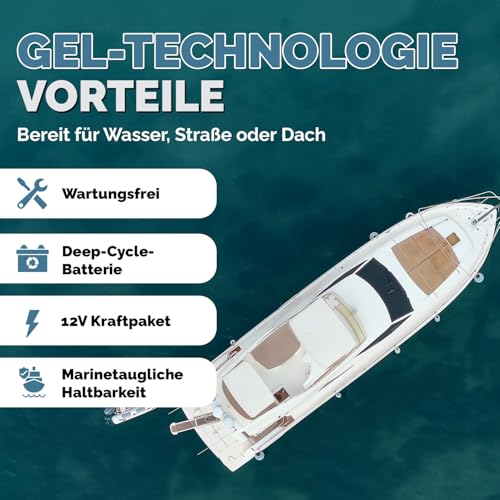 Electronicx Gel Versorgungsbatterie 12V 110Ah / 110 Ah Marine Edition – Gel-Technologie, 315x175x190mm, Pluspol rechts, Deep Cycle Batterie für Boot, Solar, Wohnmobil, Van, Photovoltaik, Yacht