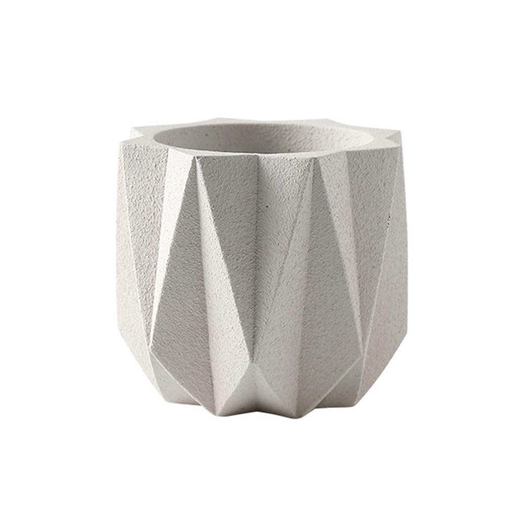 GELASIGE Flower Pots Cement Flower Pot Simple Home Office Desk Tabletop Decoration Flower Pot Modern Small Flower Pot Outdoor Flower Pots(C,L)