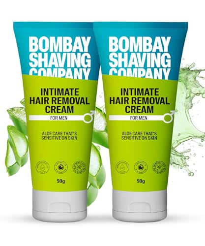 Bombay Shaving Company Intimate Hair Removal Cream | Pubic Hair Removal | Painless Hair Removal | For Sensitive Body Areas | Hair Removal Essentials | Body Hair Removal For Men | Pack of 2