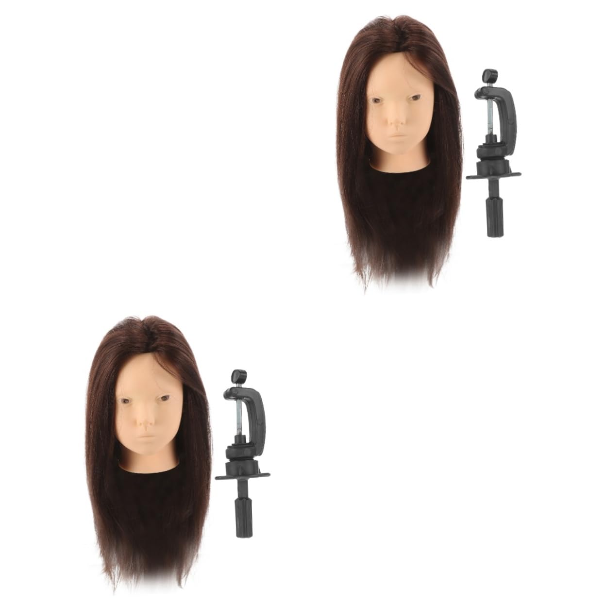 Beavorty 2 Sätze Frisurmodellkopf Perücken Puppenkopf Schaufensterpuppe Haarübungsleiter Haar Mannequin Kopf Kopfpuppe Mit Haaren Köpfe Für Die Kosmetik, Echthaar Gemischte Seide