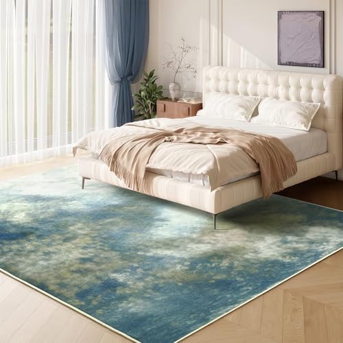 Tapete decorativo 5x7 azul verde miniatura 3