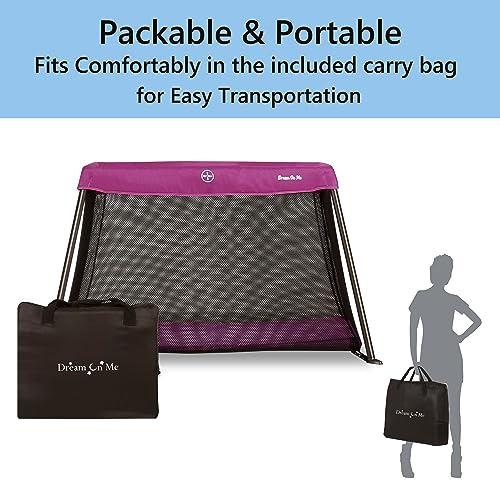 Dream On Me 437-P Travel Light Playard In Pink, Lightweight, Portable And Easy To Carry Baby Playard thumb #5