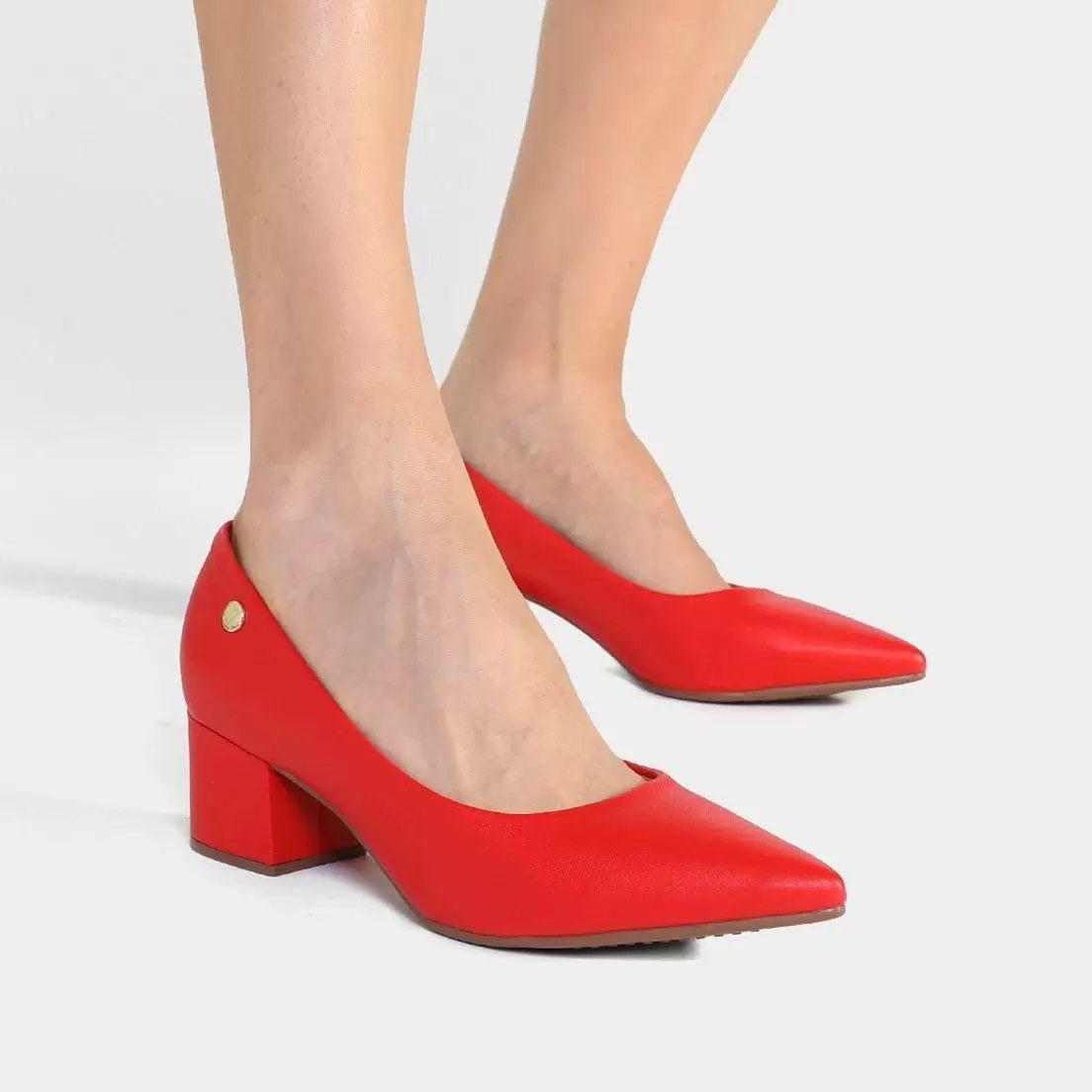 Scarpin Feminino Salto Bloco Pelica Creme Vizzano 1220.315 Scarpin Feminino Salto Bloco Pelica Creme Vizzano 1220.315