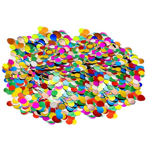 RobLuX Confeti de Círculo 15mm de Seda Multicolor Metálico Brillante Redondo 100g para Reuniones Fiestas Materiales de Decoración