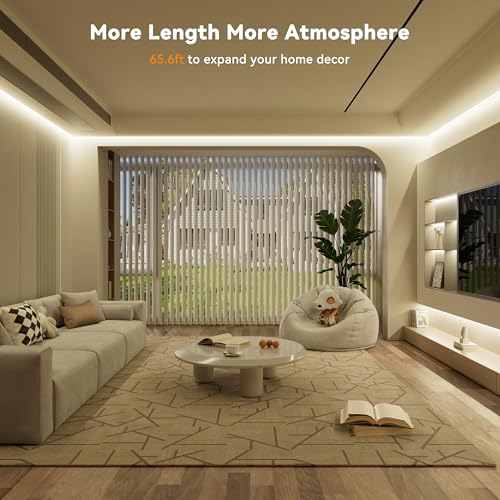 Image of PAUTIX COB LED Strip Light 65.6ft /20m,Work with Alexa /Google Assistant,9600 LEDs Natural White 4000K,CRI93+ Super Bright High Lumen,Dimmable 24V Flexible LED Light Strip,for Home&Office DIY Lighting