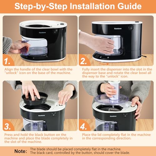 Homtone 4-in-1 Electric Spiralizer for Veggie Noodles, 6 Cup Electric Slicer for Vegetables and Fruit, Making Zucchini Spiralizer Noodle, Ribbons, Slice and Julienne, 300W, Black - Image 7