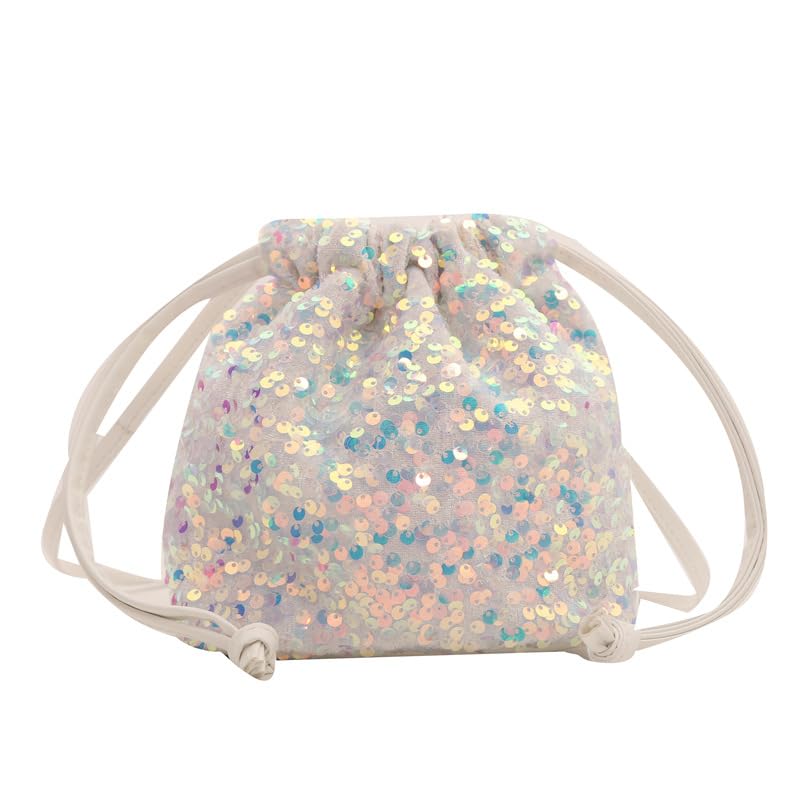 Octwine Shinny Black Sequin Bag Bucket Purse Handbag Silver Shoulder Bags Crossbody Bag Party Prom Crossbody Bag for