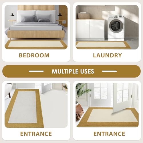Image of Machine Washable Runner Rugs Set of 2, (24 inch x 36 inch+ 24 inch x 60 inch), Non Slip Kitchen Mats for Floor, Absorbent Entryway Rug for Kitchen, Bedroom, Hallway, Bathroom, Door (Roll Packing)
