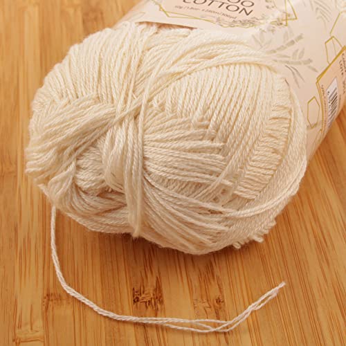Image of JubileeYarn Baby Soft Bamboo Cotton Yarn - 50g /Skein - Moon Beam - 4 Skeins