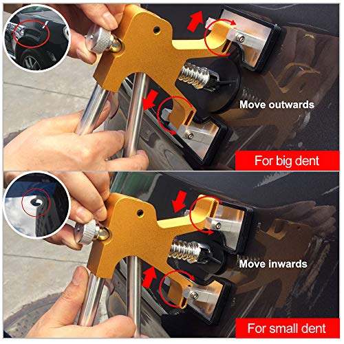 ARISD Auto Paintless Dent Repair Kits - Adjustable Gold Dent Lifter Dent Repair Tool Kit,Pops a Dent puller Kit for Car Hail Damage Repair and Car Dent Removal