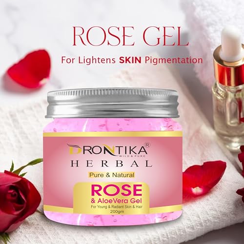 Image of Herbal Rose Multipurpose Gel for Skin & Hair | Made with Hyaluronic Acid, Hibiscus, Aloe Vera and Rose | Provides Hydration & Calms Skin | Vegan & Cruelty Free, 200 gm (Pack