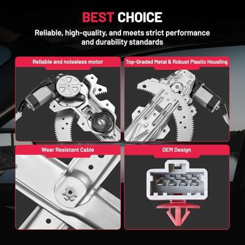 Image of BDFHYK 741-490 Power Window Regulator with Motor Front Left, Compatible with Honda Accord 1998-2002