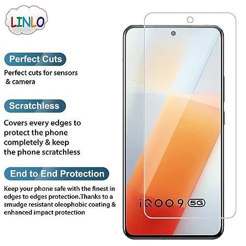 Image of Tempered Glass Screen Protector Compatible for iQoo 9 5G with Full Screen Coverage; Except Edges and Easy Installation Kit(Transparent), Pack of 1