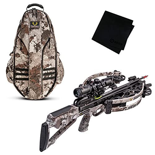 TenPoint Siege RS410 Veil Alpine Hunting Crossbow Package with Halo Veil Alpine Bowpack and Microfiber Cleaning Cloth