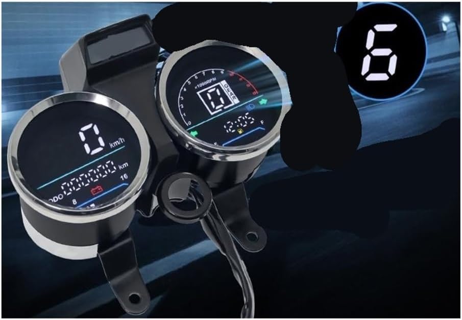 Motorcycle Speedometer Digital Display Motorcycle Dashboard with Tachometer Gauge 12V Accurate Readings for GN125 Instrument