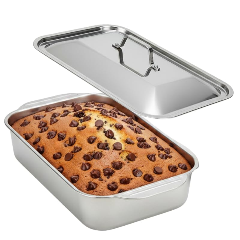 Stainless Steel Loaf Pan with Lid for Bread Baking, Rectangular Baking Dish, Mirror Finish Food Grade Steel Mold, Cake Baking Pan for Homemade Bread, Brownies, Lasagna & Kitchen Use-picture-28