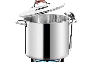 HOMICHEF Enormous Polished Stainless Pot with Lid
