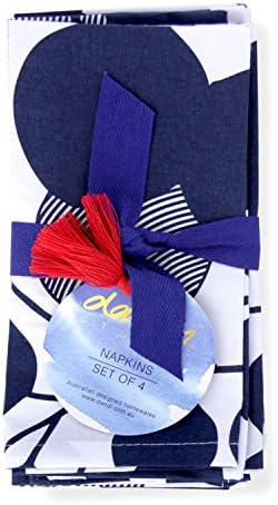 dandiSet of 4 Napkins, Eucalyptus, Mood Indigo