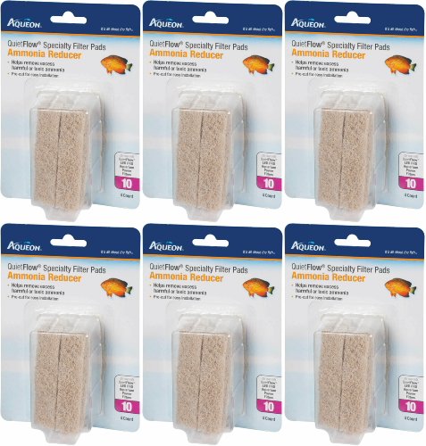 Aqueon QuietFlow Ammonia Reducer 10 Specialty Filter Pads, 24ct (6 x 4ct)