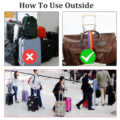 Image of 4PCS Adjustable Elastic Luggage Straps Bag Bungees for Carry Bag, Travel Belt Luggage Fixing Strap Clamping Strap, Water-Resistant, Travel Belt for Luggage Over Handle