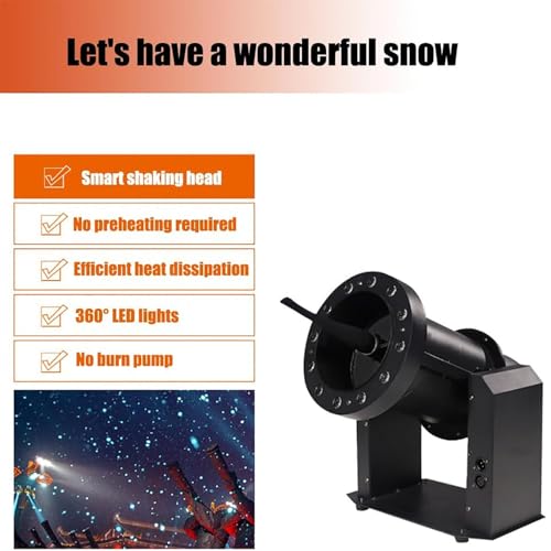 Máquina de nieve LED 220 V, generador de copos de nieve coloridos de 2000 W, ajustable en tamaño de copos para Navidad, bodas, eventos de DJ y fiestas miniatura 2