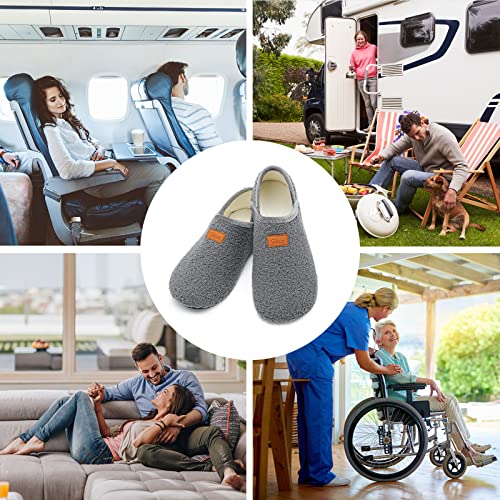 Image of Fires Womens Mens Slippers with Rubber Sole Soft-Lightweight House Slipper Socks Around House Shoes Non Slip Indoor /Outdoor